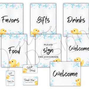 Rubber Duck Party Bundle - Duck, Bubbles, Shower, Birthday, Party, Signs, Tags, Splish Splash
