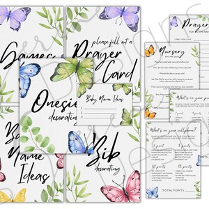 Vlinderkusjes en babywensen Spel-/activiteitenbundel: downloadbare prints, gebedskaarten, rijmquiz, naamideeën, decoreren, wat zit in mijn...