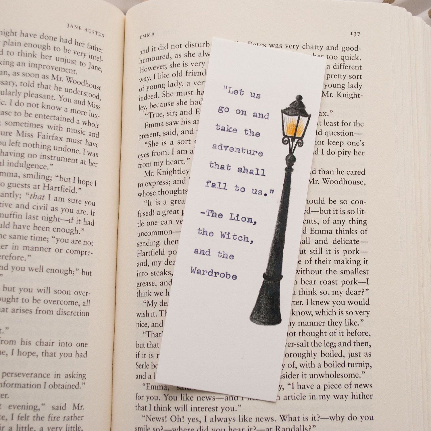 chronicles of narnia bookmark typewriter illustrated cs