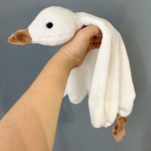 Plush goose lovey, baby lovey blanket, animal lovey, cuddle snuggler goose baby toy, goose comforter