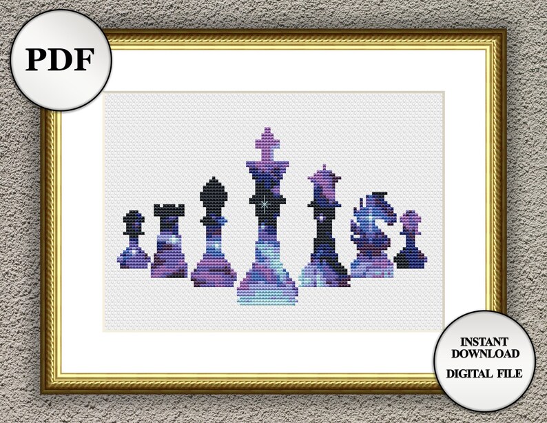 Chess Pieces Cross Stitch Pattern Table Games Cross Stitch - Etsy