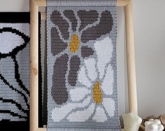 Crochet Pattern. The Daisies Wall Hanging. Crochet Wall Hanging Pattern. Instant Download PDF, Tapestry crochet pattern