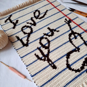 Crochet Pattern. The Love Note Wall Hanging. Crochet Wall Hanging Pattern. Instant Download PDF, Tapestry crochet pattern