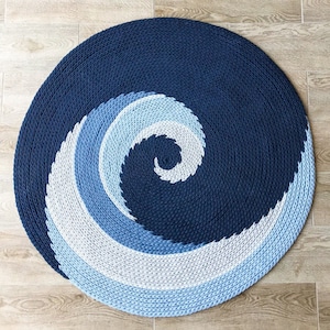 The Wave Crochet Rug. Round crochet rug pattern. Crochet Pattern