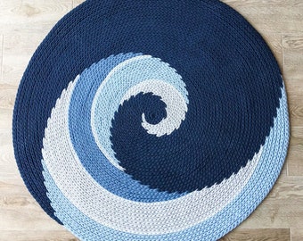 The Wave Crochet Rug. Round crochet rug pattern. Crochet Pattern