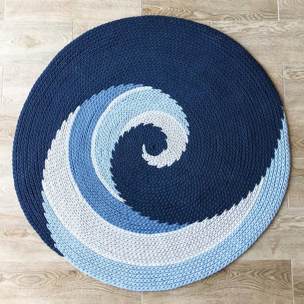 The Wave Crochet Rug. Round crochet rug pattern. Crochet Pattern