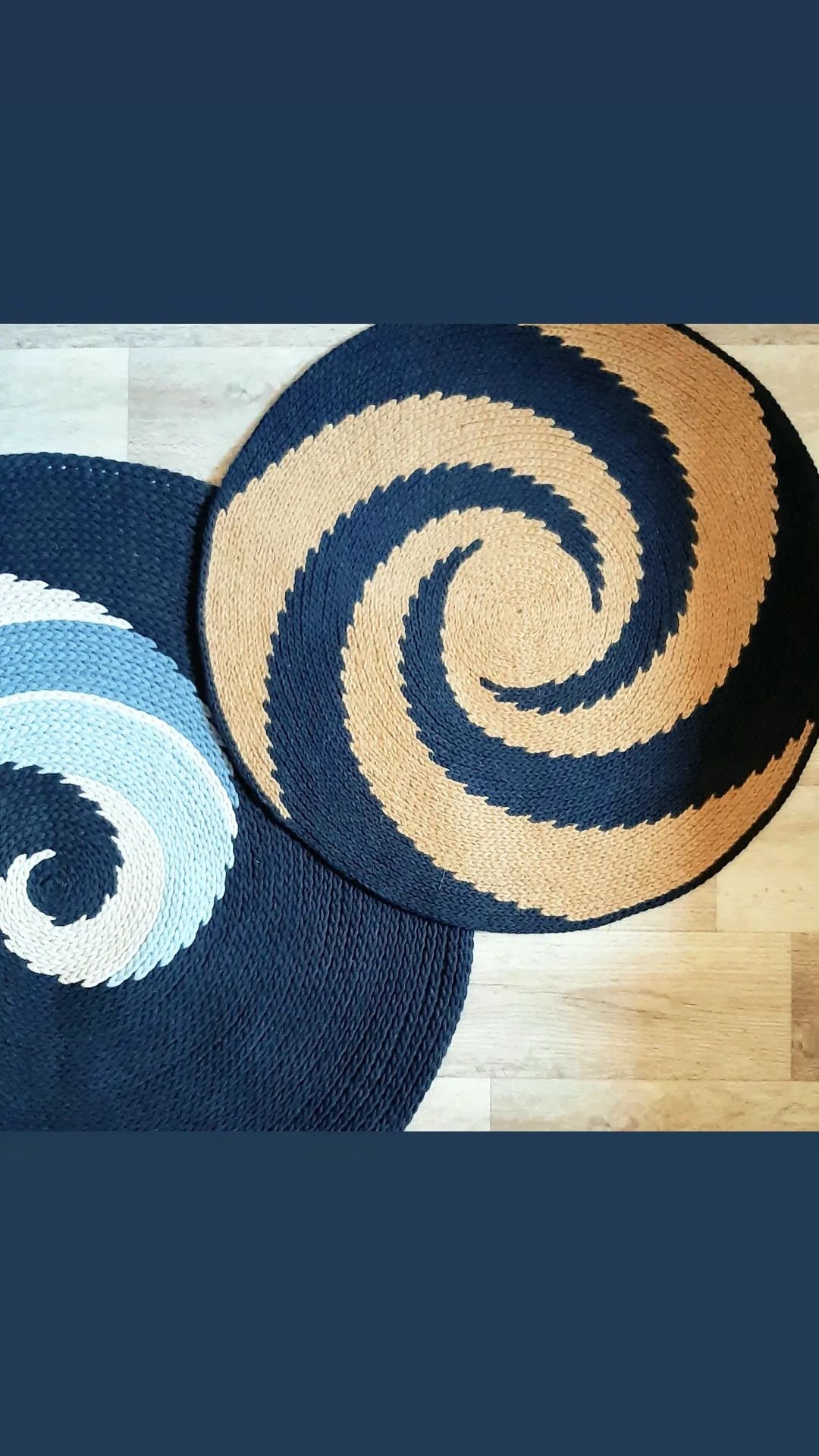 Round Crochet Rug Pattern Crochet Pattern. Set of 2 Crochet Rug Pattern. Round Crochet Rug ...
