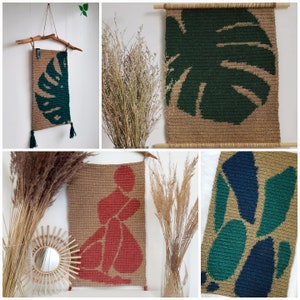 Crochet patterns. The Jute Art Crochet wall hanging pattern Bundle. Instant Download. Crochet tapestry patterns