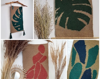 Crochet patterns. The Jute Art Crochet wall hanging pattern Bundle. Instant Download. Crochet tapestry patterns