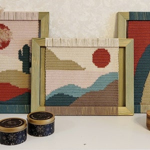 Crochet patterns set. The Nature Crochet wall hanging pattern Bundle. Crochet tapestry landscape