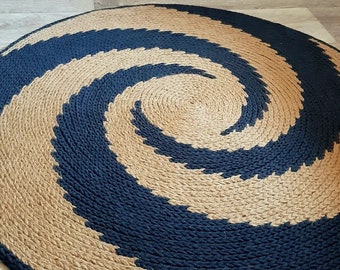 The Vortex Crochet Rug. Round crochet rug pattern. Crochet pattern