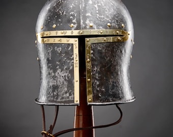 Narrow Helmet for Knight Cosplay, Historical Cosplay & LARP Helmet, Medieval Metal Armour