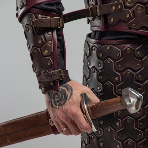 Fantasy Leather bracers, Leather cuff renaissance, Leather armor, Medieval Cosplay costume cuffs, Historical Cosplay