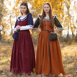 Wool Dress Medieval, Middle Ages Gown, Ren Faire Dress, 13th century dresses, Medieval Womens clothes, Fantasy dress by Steel Mastery
