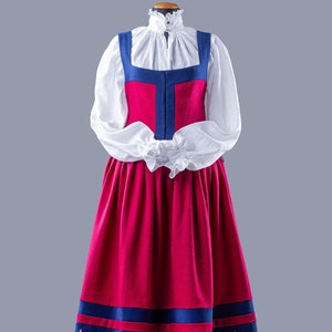 Robe Landsknecht, costume historique de l&#39;Allemagne, longue robe médiévale en laine, vêtement historique, robe Renaissance
