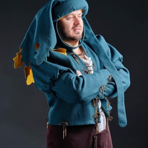 Doublet for Reenactment and LARP, Wool Medieval Jacket, Cosplay Doublet, Ren faire outfit men, Festival outfit, Ren faire costume