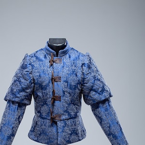 Jacquard Renaissance doublet, Medieval coat, Mens renaissance doublet, Mens clothing, 18th Century quilted jacket, LARP outfit
