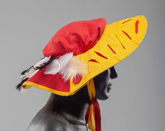 Two-Colored Landsknecht Hat, Renaissance Costume, LARP Headwear