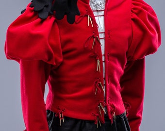 Medieval doublet 15th century, Wool doublet for men, Larp Jacket Doublet, Mens clothing, Renaissance fair men