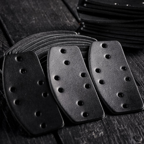 Leather lamellar plates set (100 plates), Viking leather plates, Leather Historical Medieval armor made by Steel Mastery