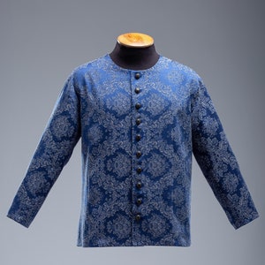 Mens Renaissance Jacquard Shirt Short, LARP Tunic mens, Fantasy mens clothes, Medieval button-up shirt by Steel Mastery