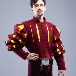 Personalized Landsknecht Doublet, Medieval Renaissance Garb, Landsknecht reenactment clothing, LARP doublet, Light arming doublet for man