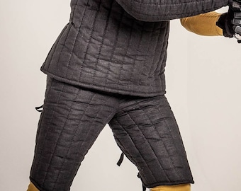 Padded armor sparring pants for HEMA event, Gambeson armor for Thighs protection, Padded armor for HEMA training, HEMA fencing gear