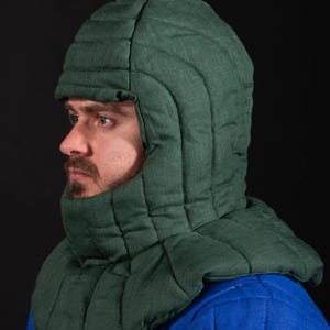 Padded cap for Head protection, Medieval coif, LARP Medieval hat, Cotton Padded liner for helmet- Reenactment, LARP, Cosplay, Medieval coif
