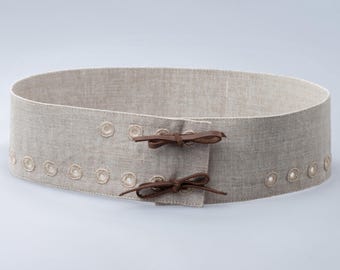 Handmade Linen Arming Belt, Ren Faire Medieval Outfit