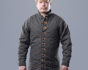 Medieval Gambeson Jacket, Knight Armor, HEMA Fencing, 350n Soft Armor