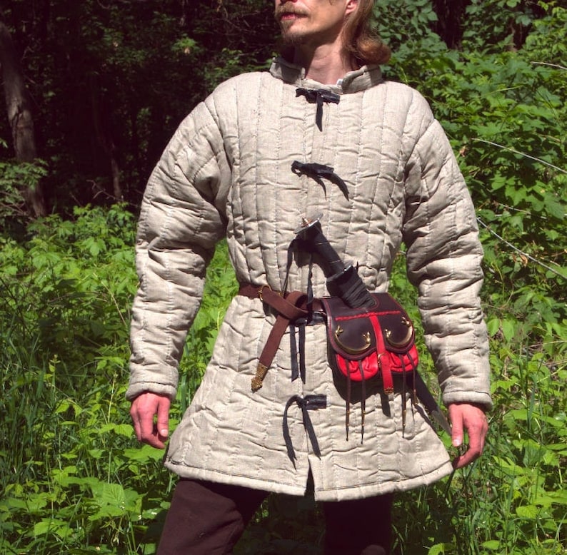 Medieval padded gambeson with chausses Knight gambeson set Etsy