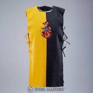 Medieval Linen Tabard, Cotton Vest Reenactment, LARP, Cosplay, mens clothing, renaissance fair clothing, Warriors tunic
