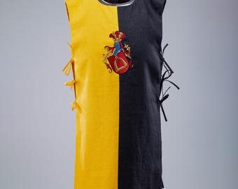 Medieval Linen Tabard, Cotton Vest Reenactment, LARP, Cosplay, mens clothing, renaissance fair clothing, Warriors tunic