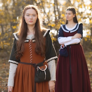 Long-Sleeved Dress, LARP Outfit, Medieval Wool Dress, Renaissance Gown, Historical Costume, Reenactment Dress, Ren Faire Clothing