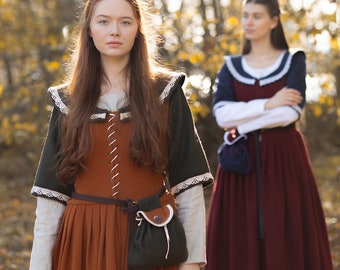 Long-Sleeved Dress, LARP Outfit, Medieval Wool Dress, Renaissance Gown, Historical Costume, Reenactment Dress, Ren Faire Clothing
