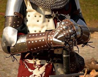Visby Brigandine Gauntlets, SCA Viking Armor, Medieval Reenactment Gloves