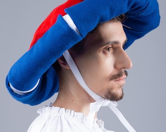 Landsknecht headwear for Historical Events, Medieval Cosplay, Landsknecht hat with padded brim with cuts , Landsknecht hat