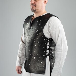 Historische Lederrüstung, Mittelalterliche Lederweste, Renaissance Kostüme Herren, Weste für Renaissance Jahrmarkt, Cosplay, Lederrüstung