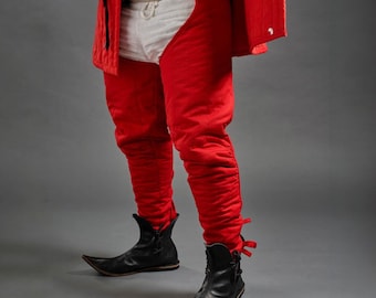 Padded Medieval chausses, Hema pants, Training pants, Medieval padded leg protection, Medieval chausses, Padded leg armor
