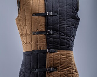 Short Padded Armour Vest, Gambeson for Training, SCA Martial Art, Winter medieval vest