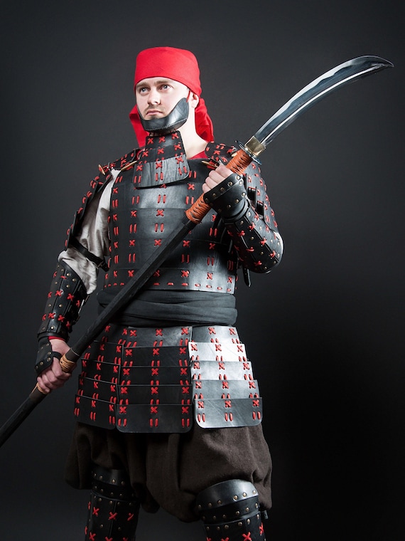 Armadura de guerrero de cuero Samurai japonés - Etsy España