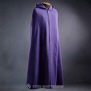 Medieval Wool Coat, Renaissance Cape Women, Reenactment Clothing, Fantasy Cloak women, Hooded Robe Cloak, Female Wool Cloak