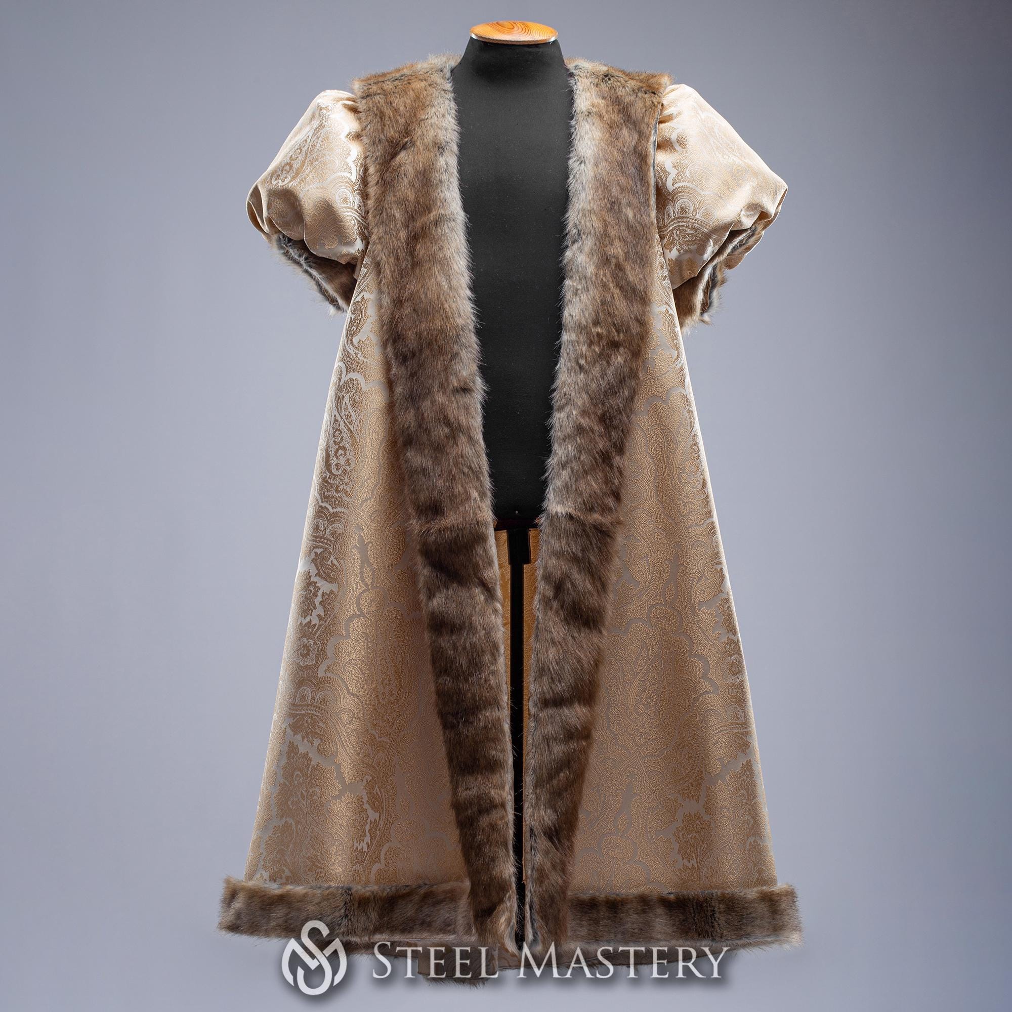 Royal King Fur Coat, Renaissance Clothing Costume, Historical