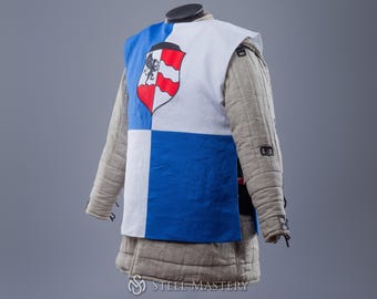 Coat Linen Tabard, Over-Armor Tunic, Reenactment, SCA, Medieval Combat