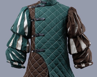 Fancy Historical Gambeson, Medieval Linen Jacket for Cosplay