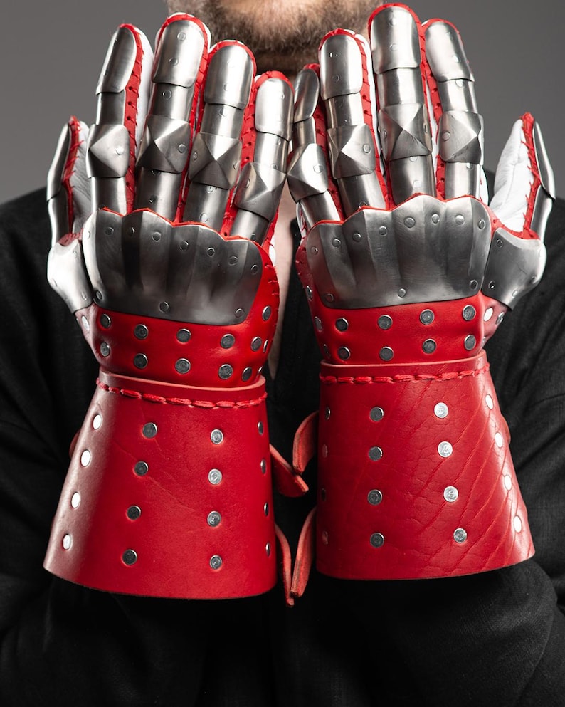 Metal gloves, Hand protection armor, Medieval Reenactment gloves