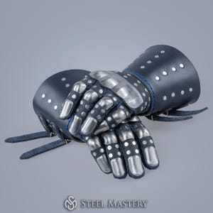 Brigandine Metal gloves, Medieval Reenactment gloves, Brigandine armor, Hand protection, Steel Gauntlets by Steel Mastery