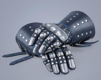 Steel Brigandine Gauntlets, Medieval Armor Gloves, Reenactment LARP SCA