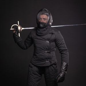 350N fencing jacket  for HEMA, Gambeson for body protection, Medieval Padded armor for reenactment, HEMA jacket for fencing by Steel Mastery