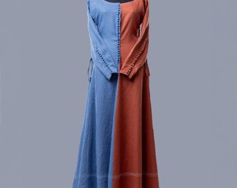 Linen Renaissance Dress: Medieval Fair Costume, Ladies Gown